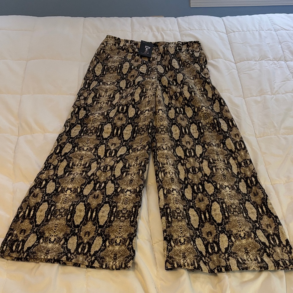Final Touch Snake Print Pants - Black and Brown